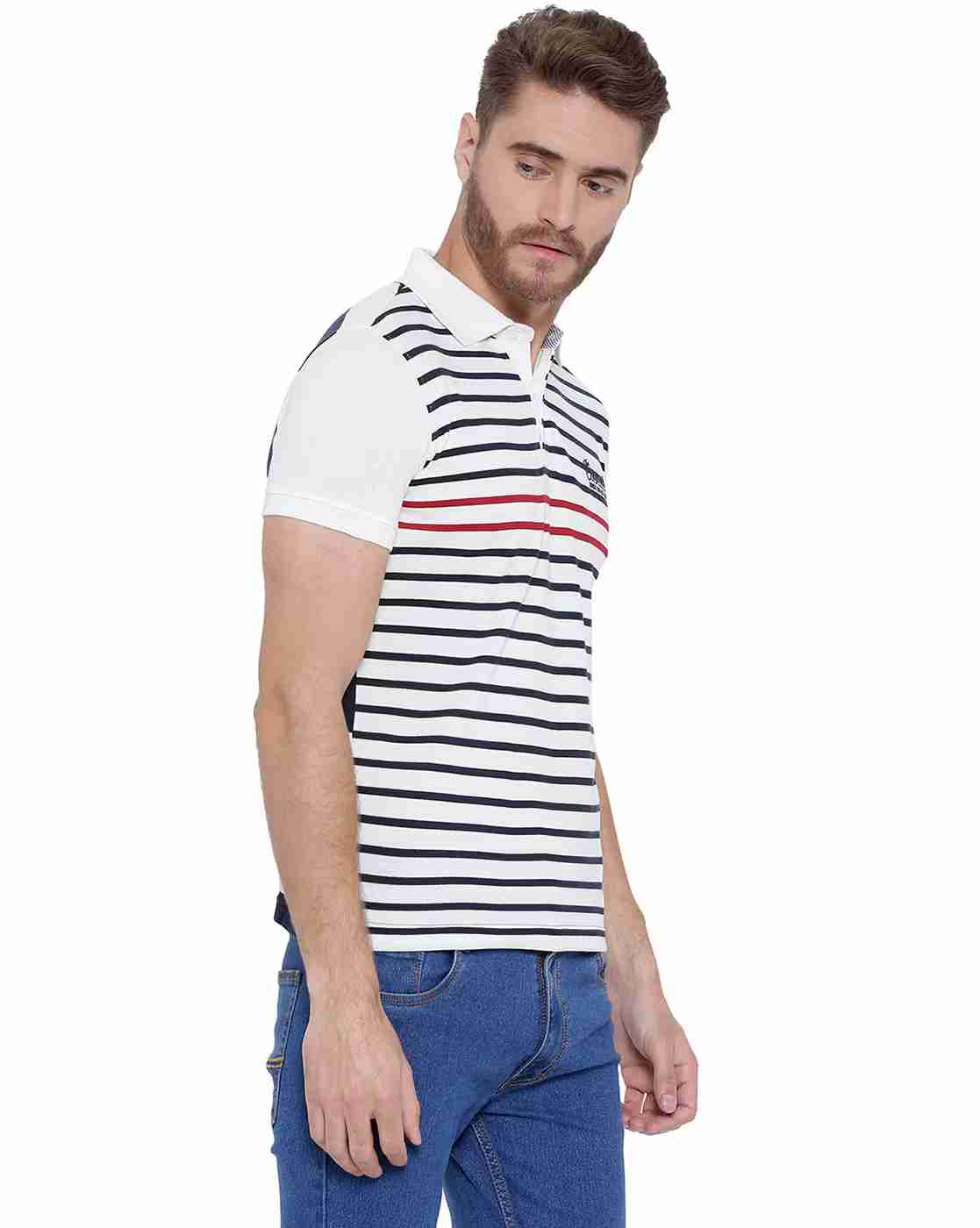 DUKE | Slim Fit Striped Polo T-shirt|5