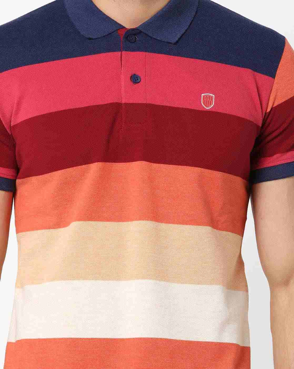 DUKE | Striped Polo T-shirt with Vented Hem|4
