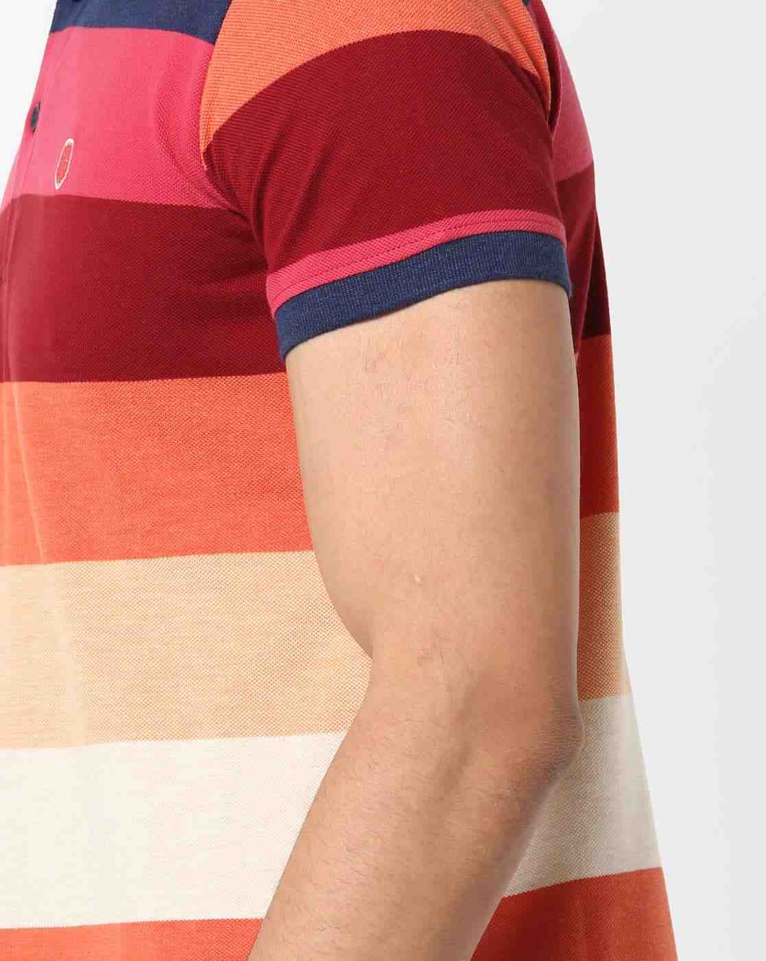 DUKE | Striped Polo T-shirt with Vented Hem|5