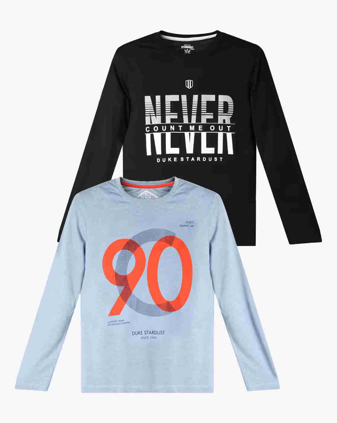 DUKE | Pack of 2 Typographic Print T-shirt|0