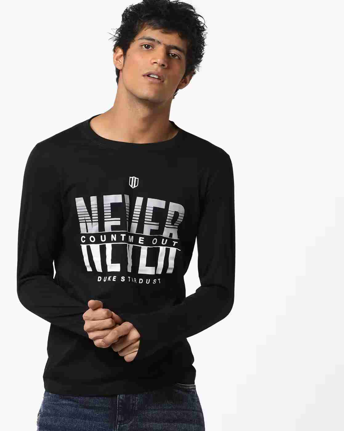 DUKE | Pack of 2 Typographic Print T-shirt|1