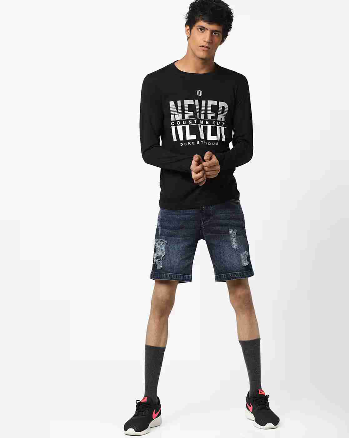 DUKE | Pack of 2 Typographic Print T-shirt|5