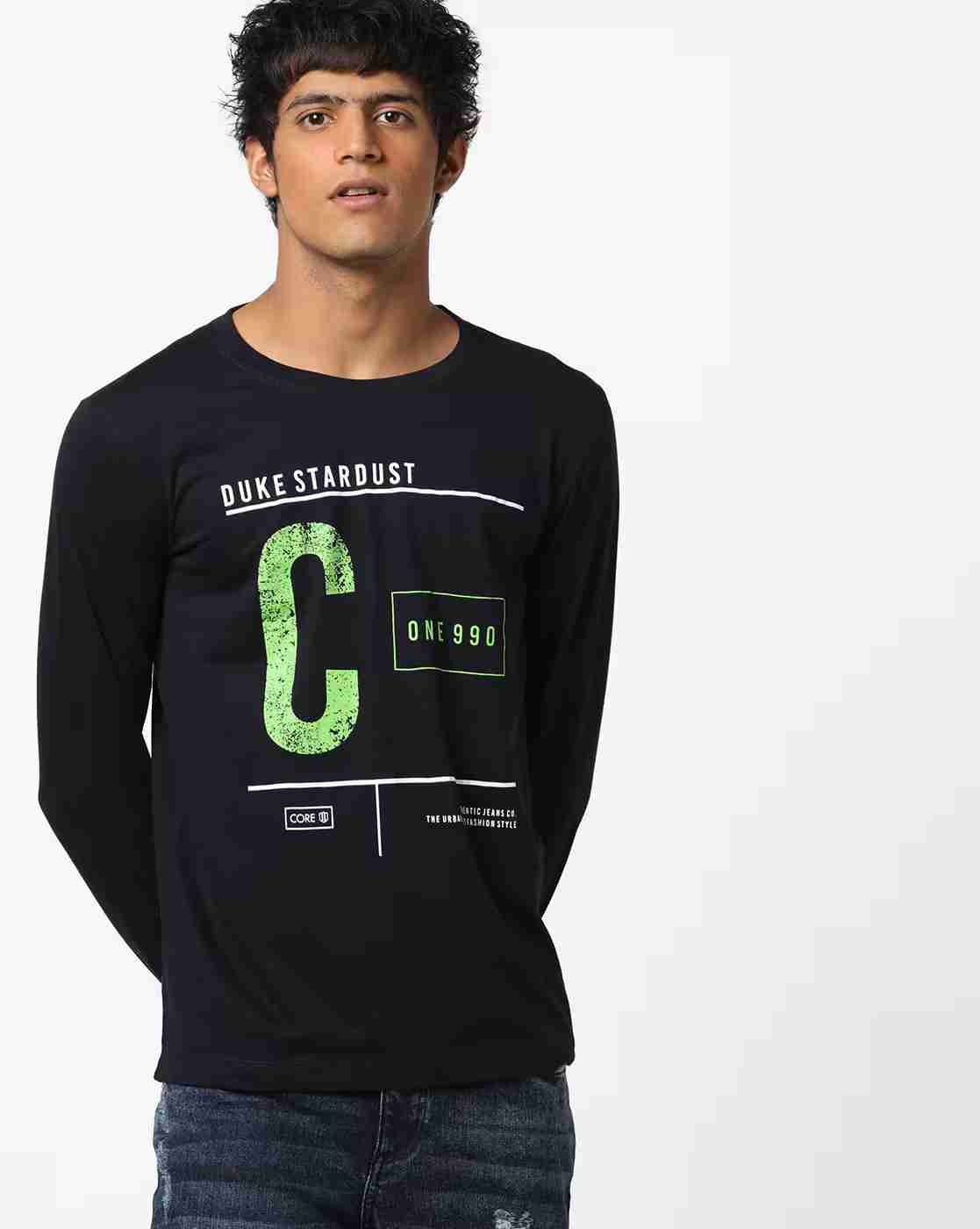 DUKE | Pack of 2 Typographic Print T-shirt|1