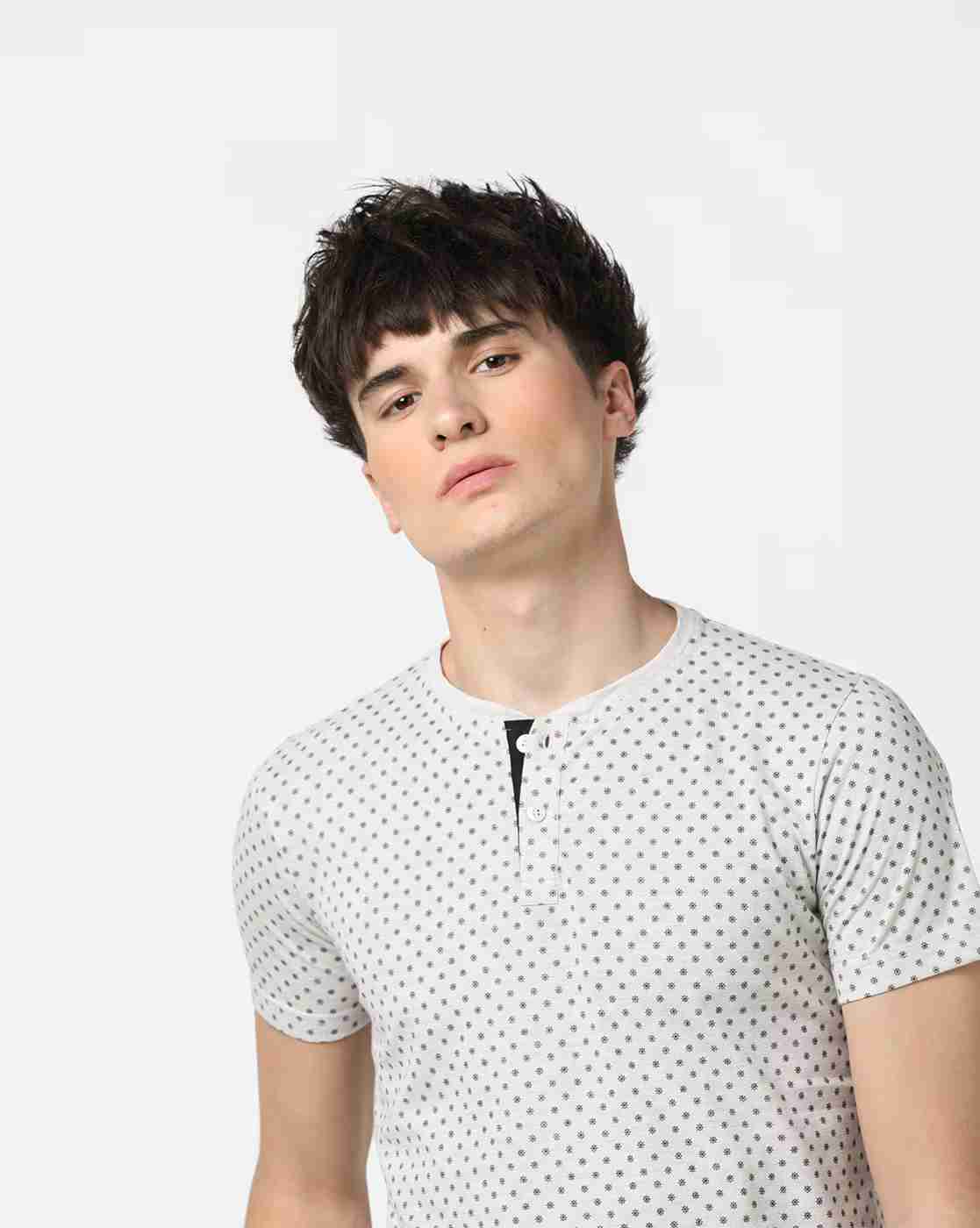 DUKE | Pack of 2 Printed Henley T-shirt|1