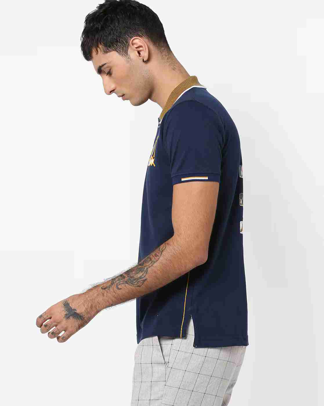 DUKE | Polo T-shirt with Striped Collar|1