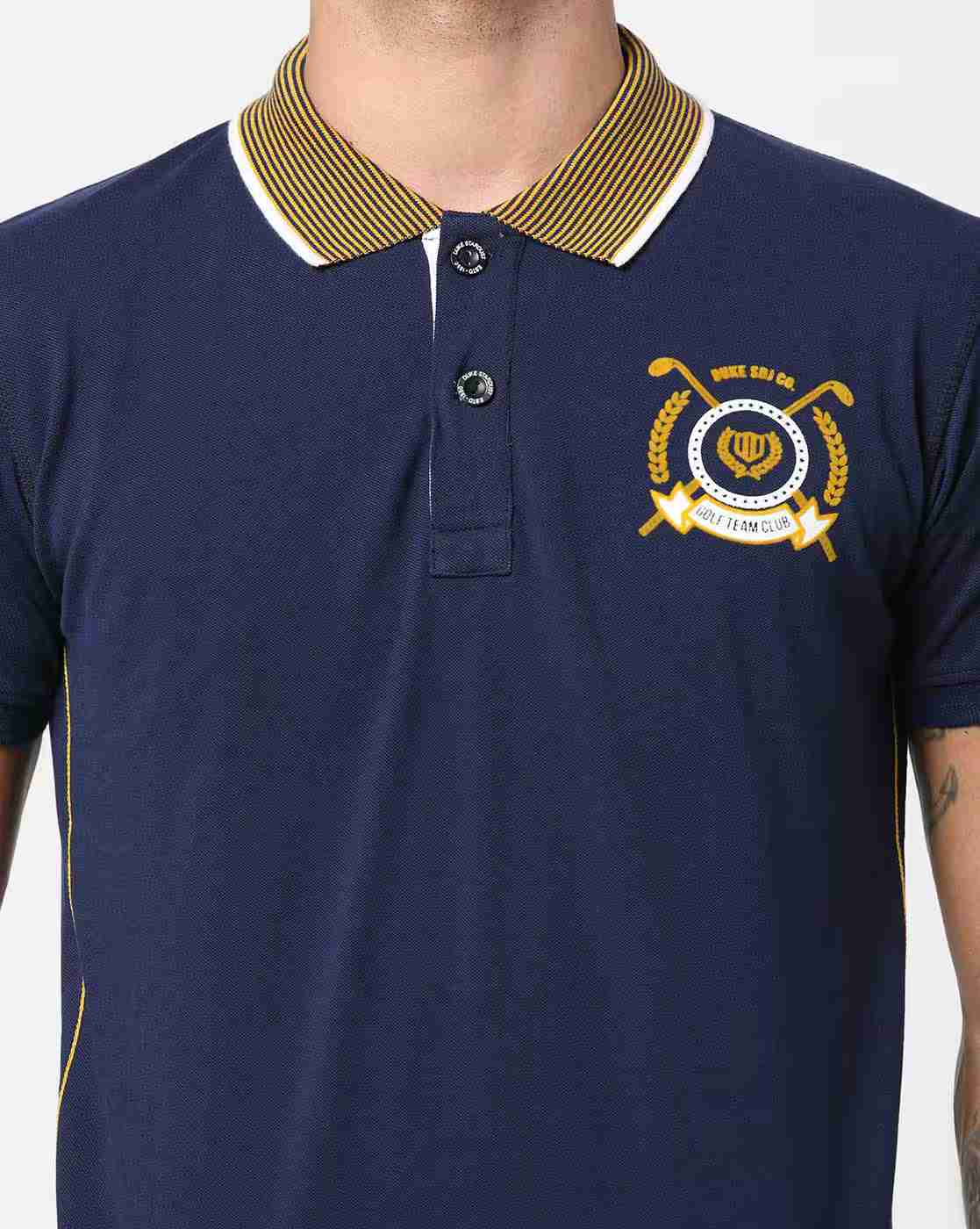 DUKE | Polo T-shirt with Striped Collar|4