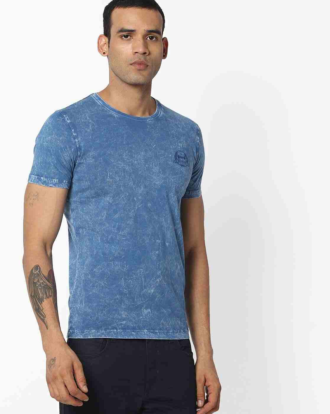 Washed Crew-Neck Slim T-shirt