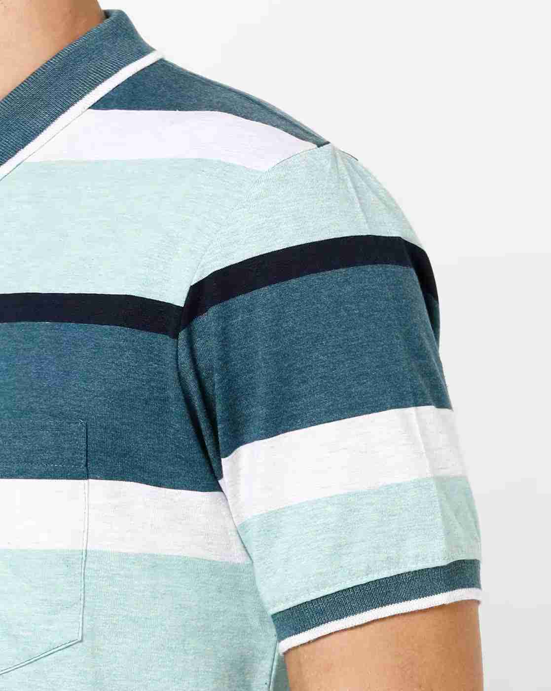 DUKE | Striped Polo T-shirt with Patch Pocket|5