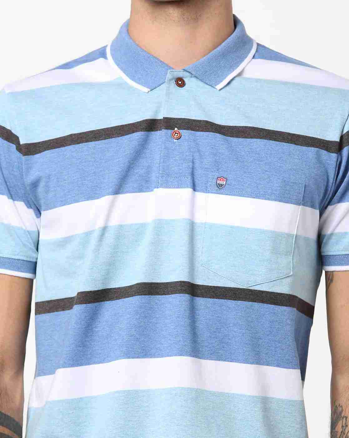 DUKE | Striped Polo T-shirt with Patch Pocket|4