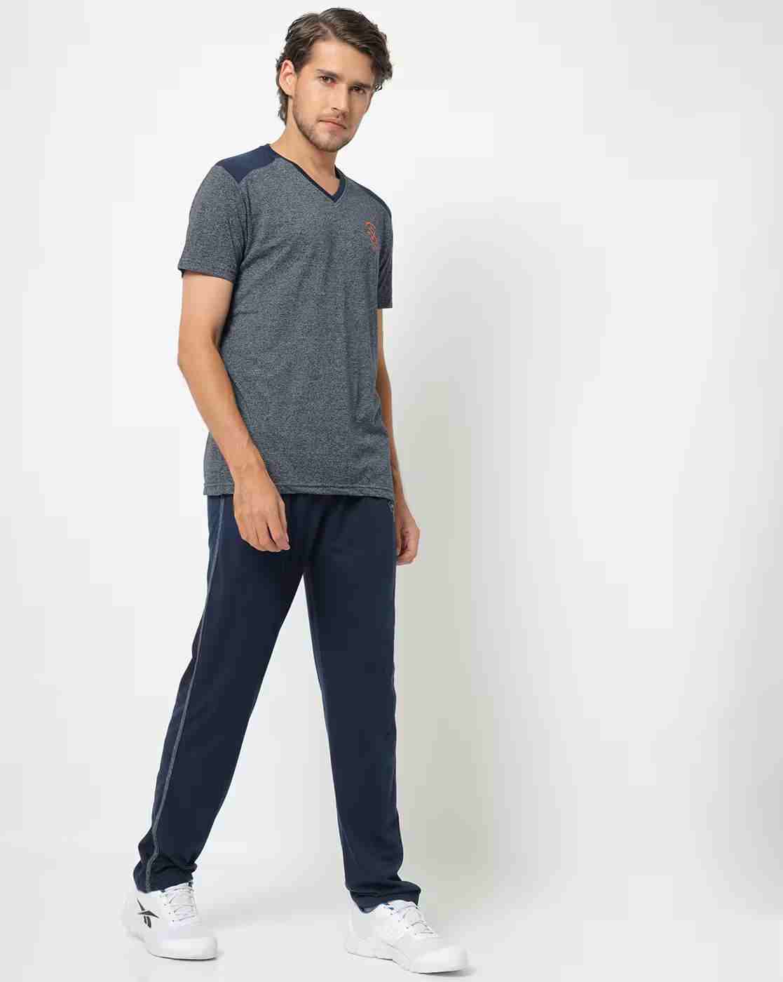 DUKE | V-Neck Slim Fit T-shirt with Track Pants & Shorts Set|0