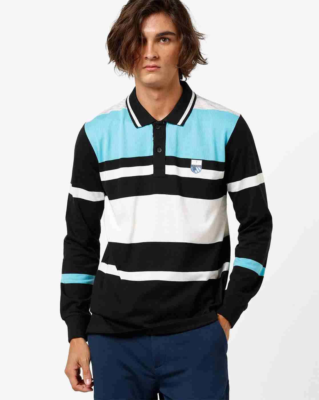 Colourblock Polo T-shirt with Contrast Yoke