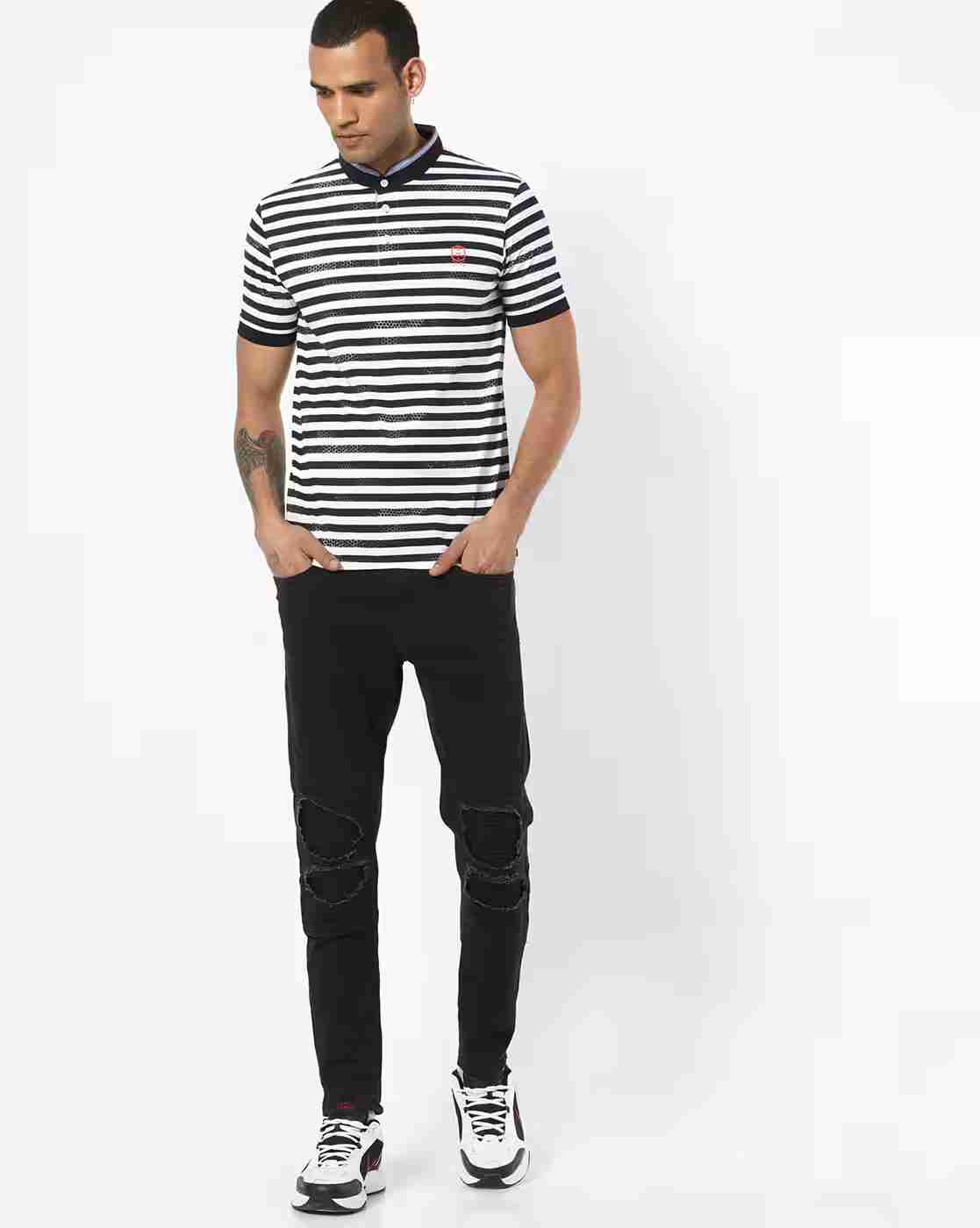 DUKE | Striped Slim Fit Polo T-shirt|3