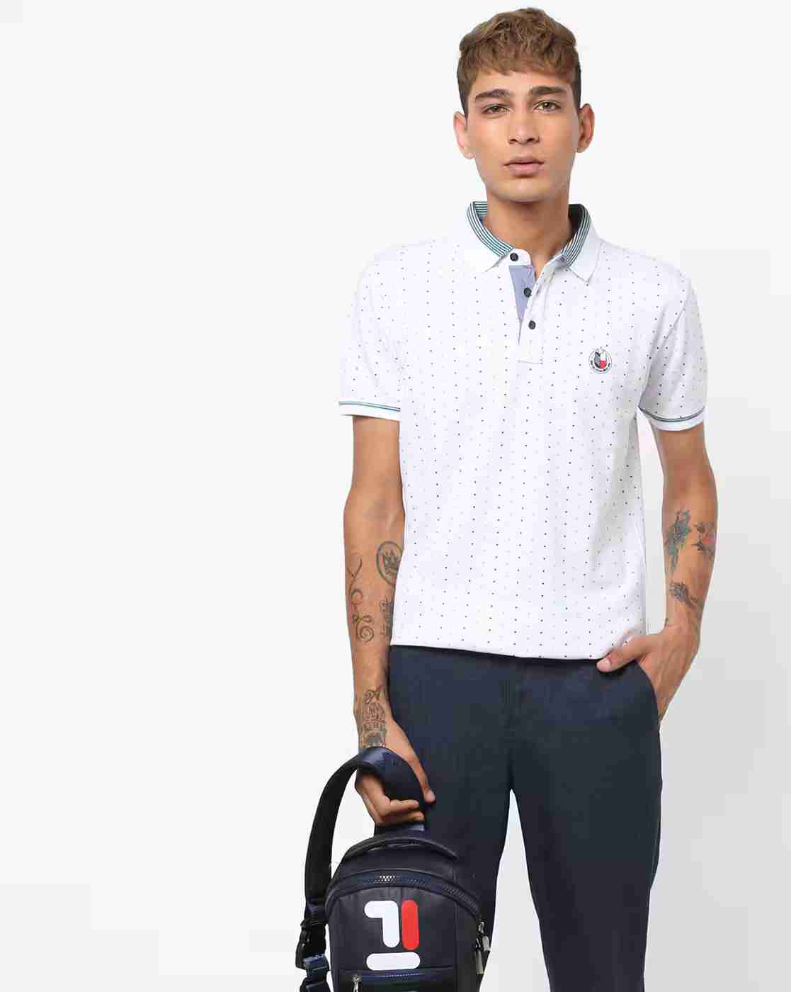 Slim Fit Printed Polo T-shirt