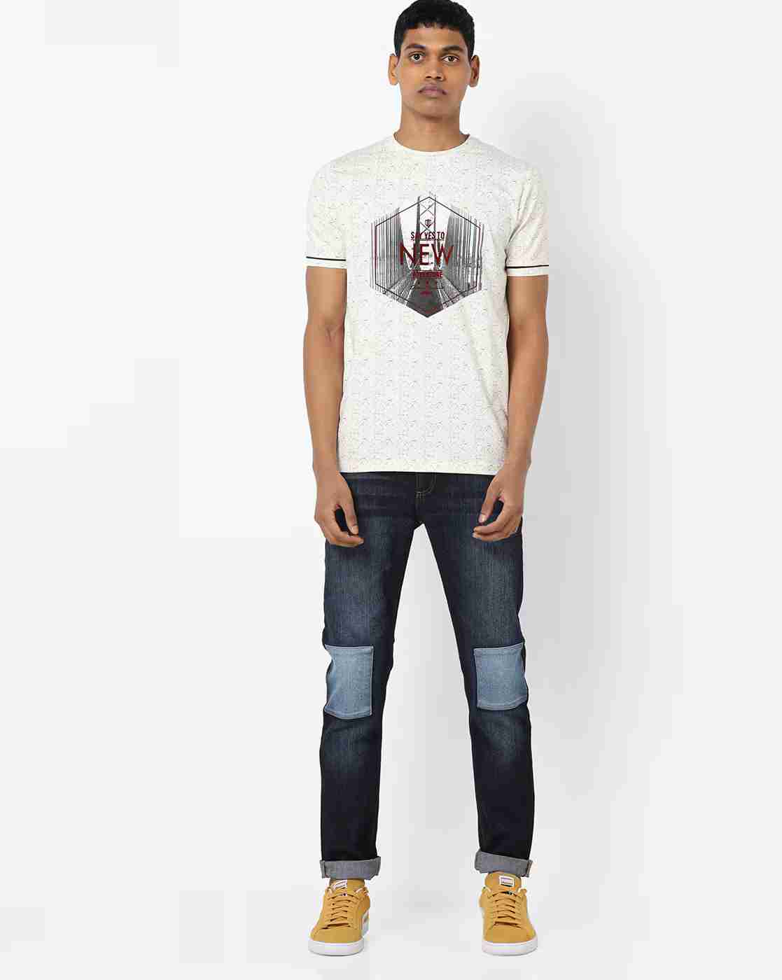 DUKE | Typographic Print Slim Fit Crew-Neck T-shirt|3