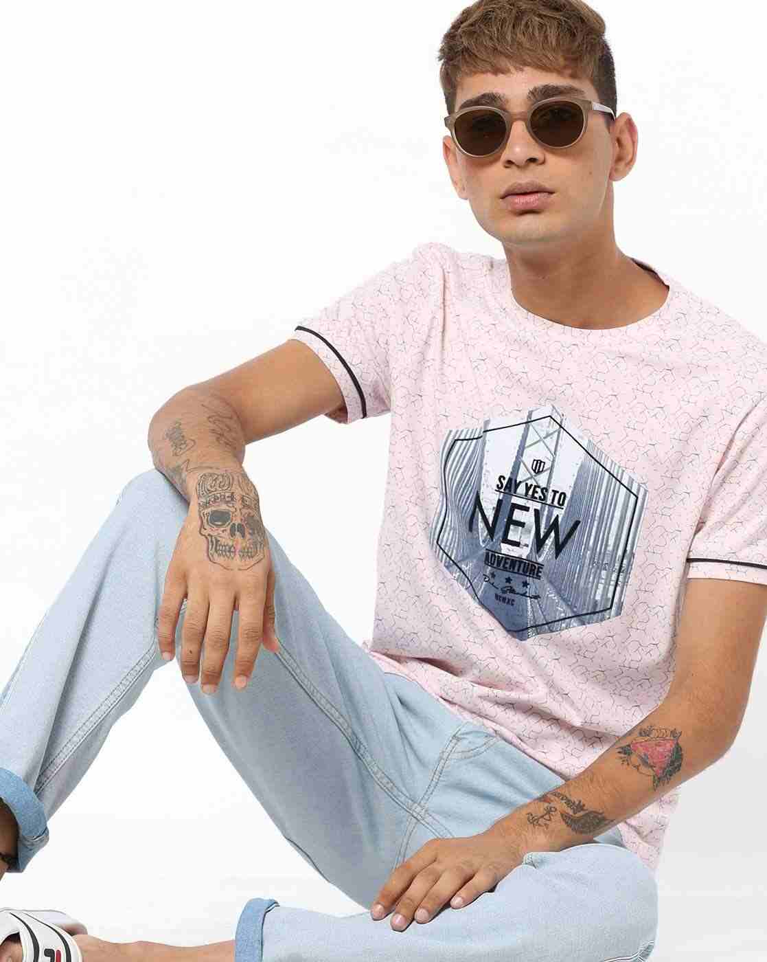 Typographic Print Slim Fit Crew-Neck T-shirt