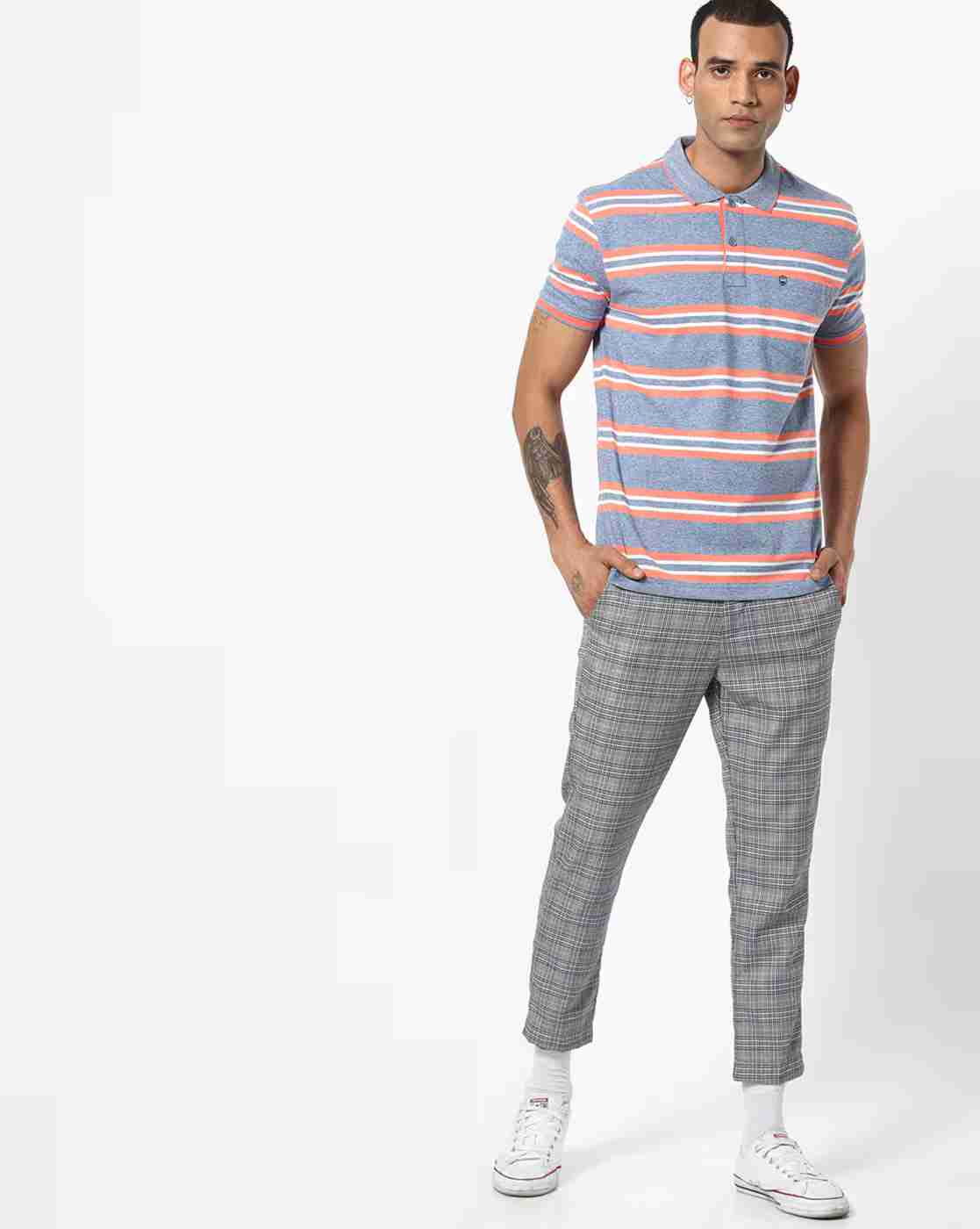 DUKE | Striped Polo T-shirt with Patch Pocket|3