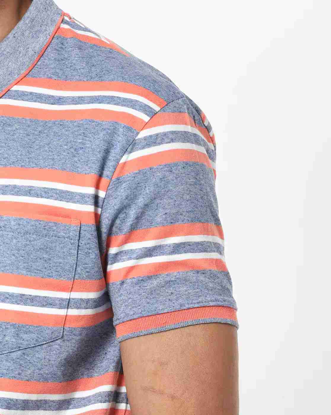 DUKE | Striped Polo T-shirt with Patch Pocket|5