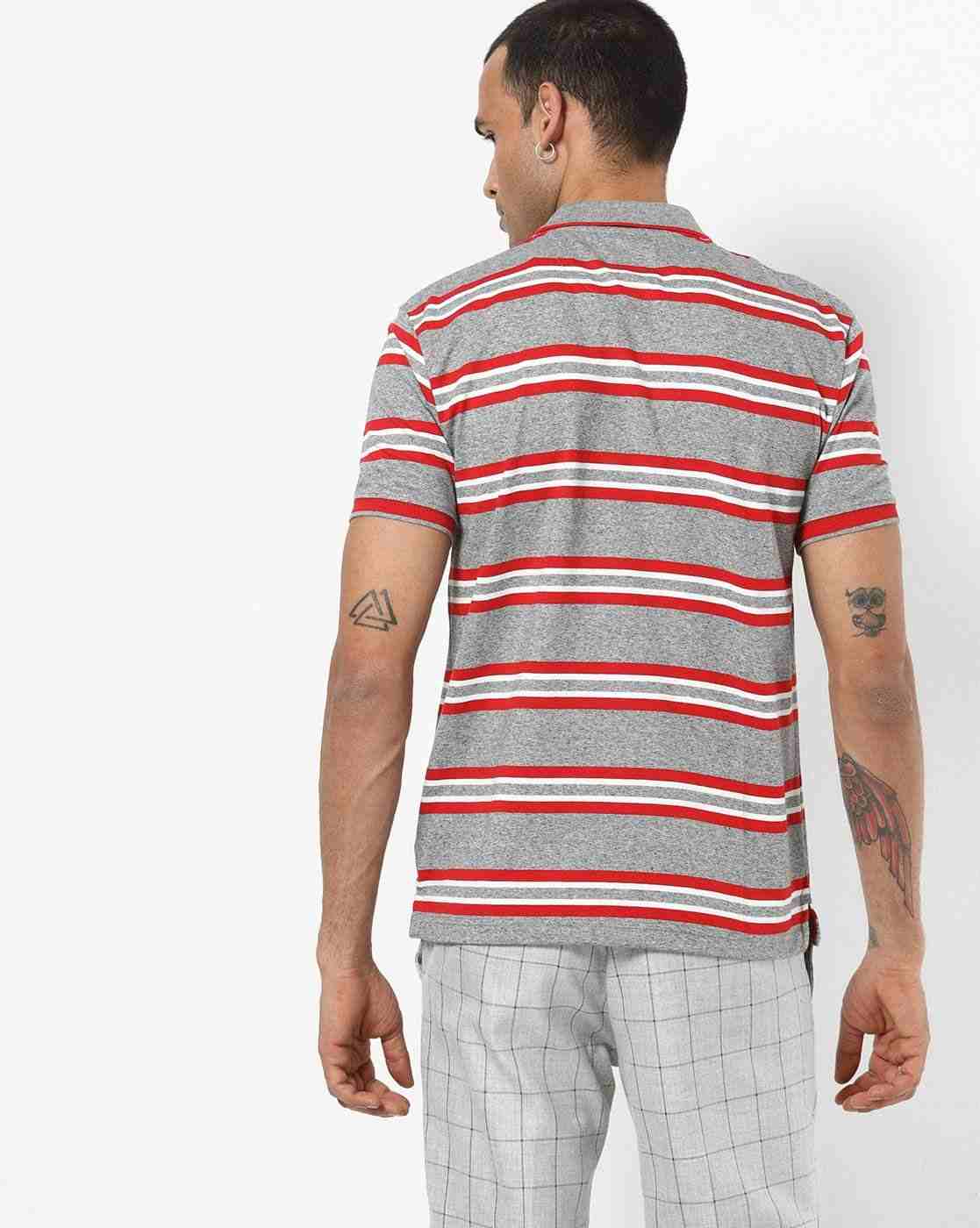 DUKE | Striped Polo T-shirt with Patch Pocket|2