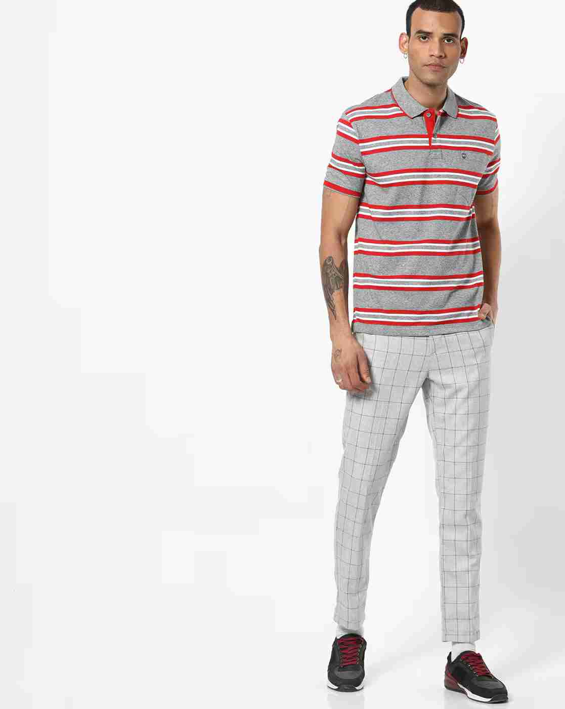 DUKE | Striped Polo T-shirt with Patch Pocket|3