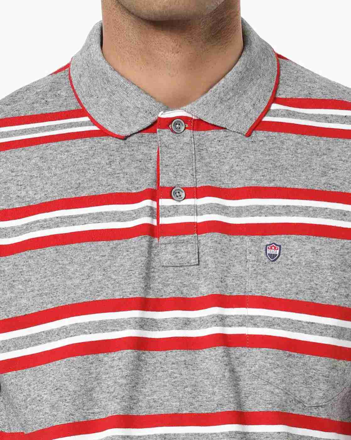 DUKE | Striped Polo T-shirt with Patch Pocket|4