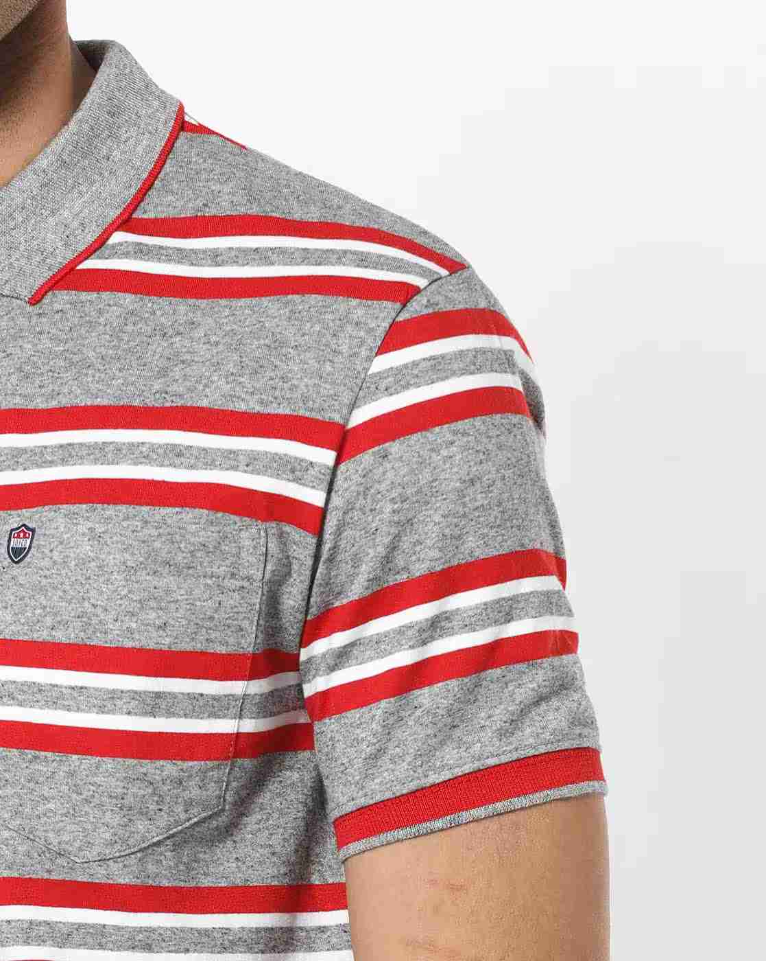 DUKE | Striped Polo T-shirt with Patch Pocket|5