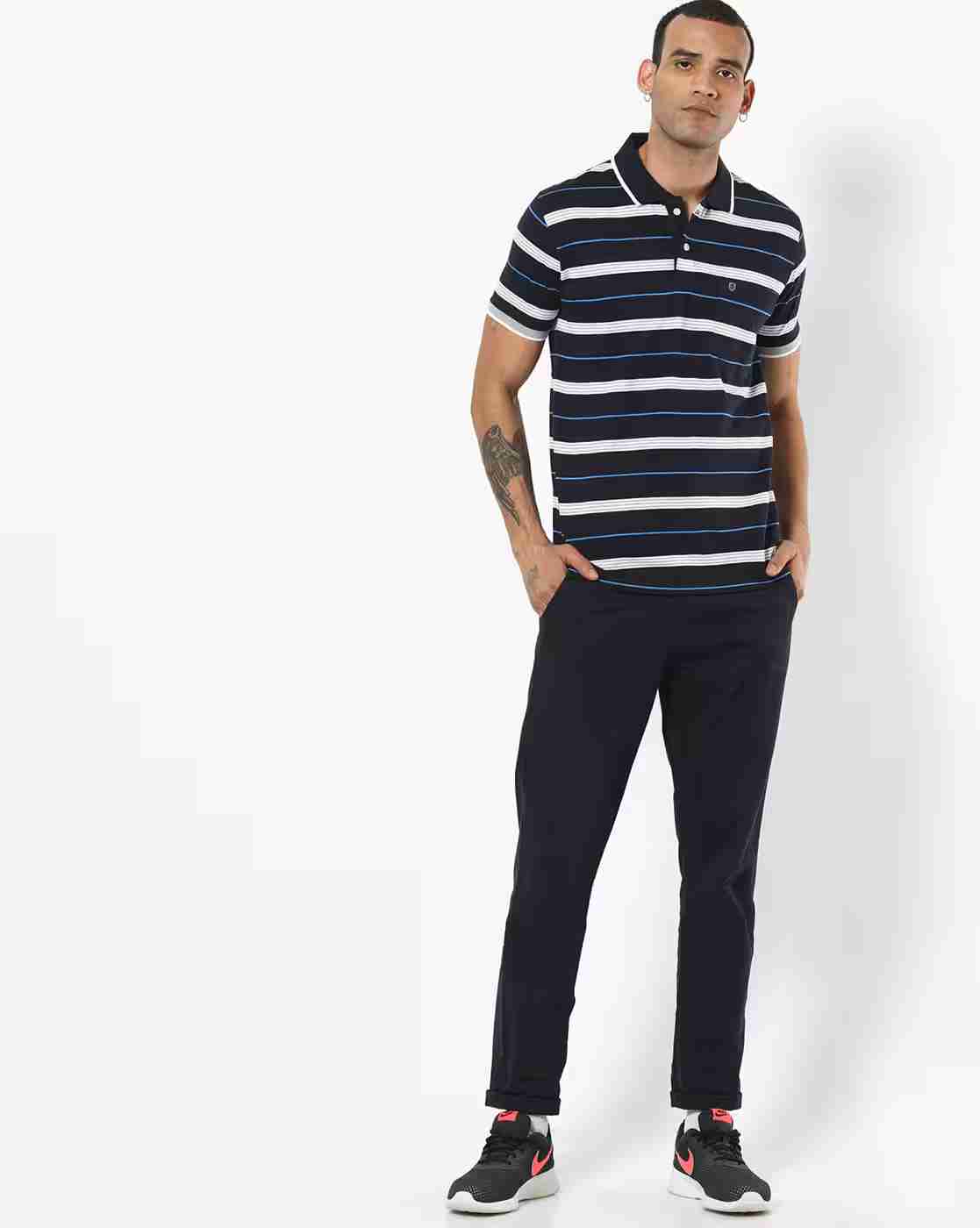 DUKE | Striped Polo T-shirt with Patch Pocket|3