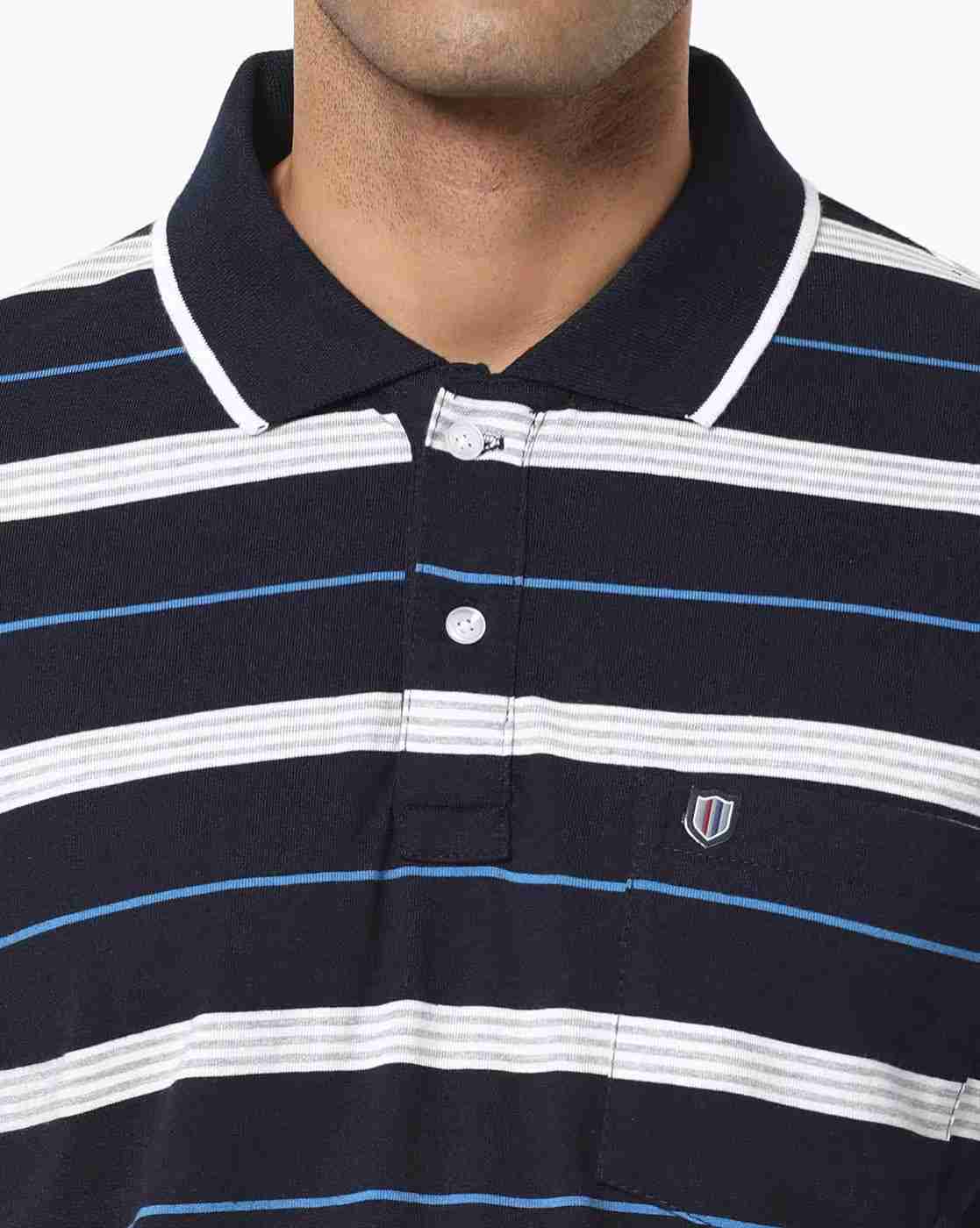 DUKE | Striped Polo T-shirt with Patch Pocket|4
