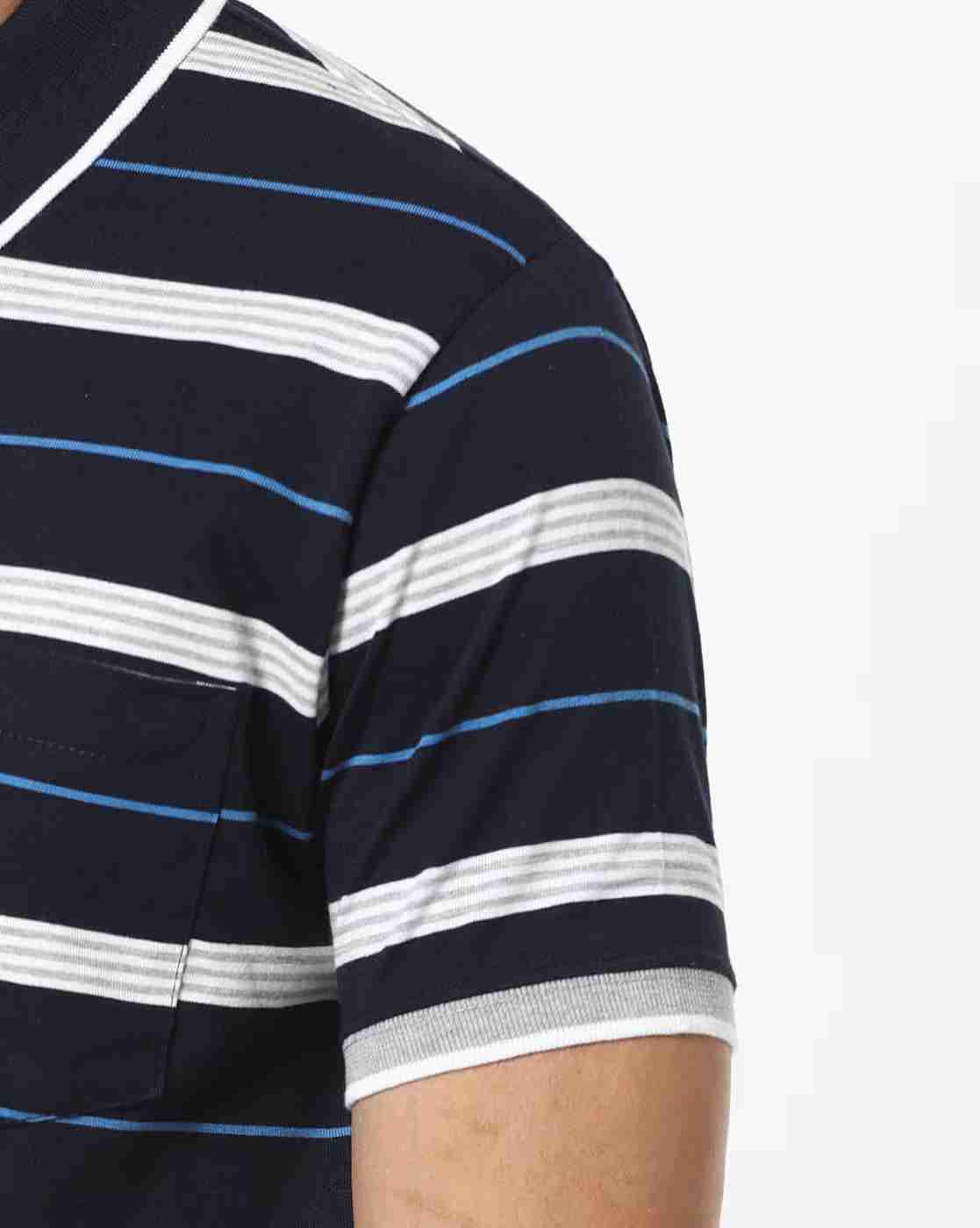 DUKE | Striped Polo T-shirt with Patch Pocket|5