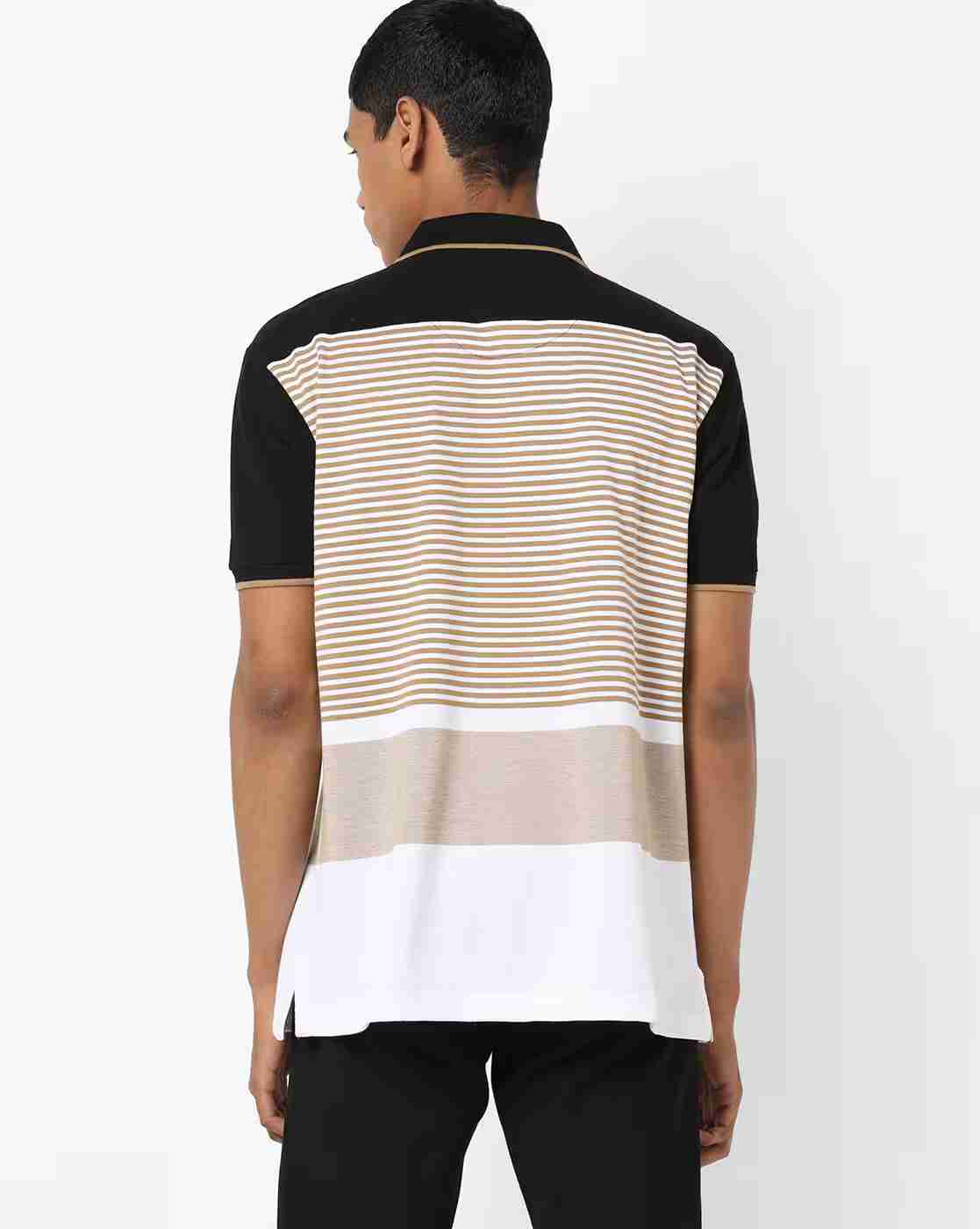 DUKE | Striped Polo T-shirt with Patch Pocket|2