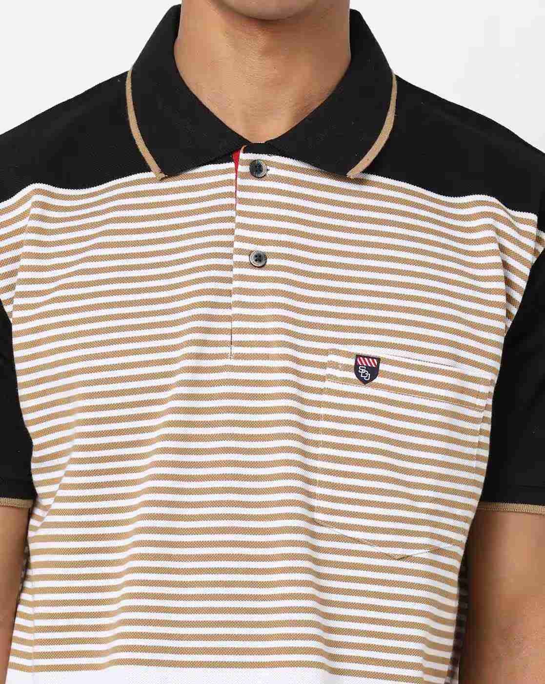 DUKE | Striped Polo T-shirt with Patch Pocket|4