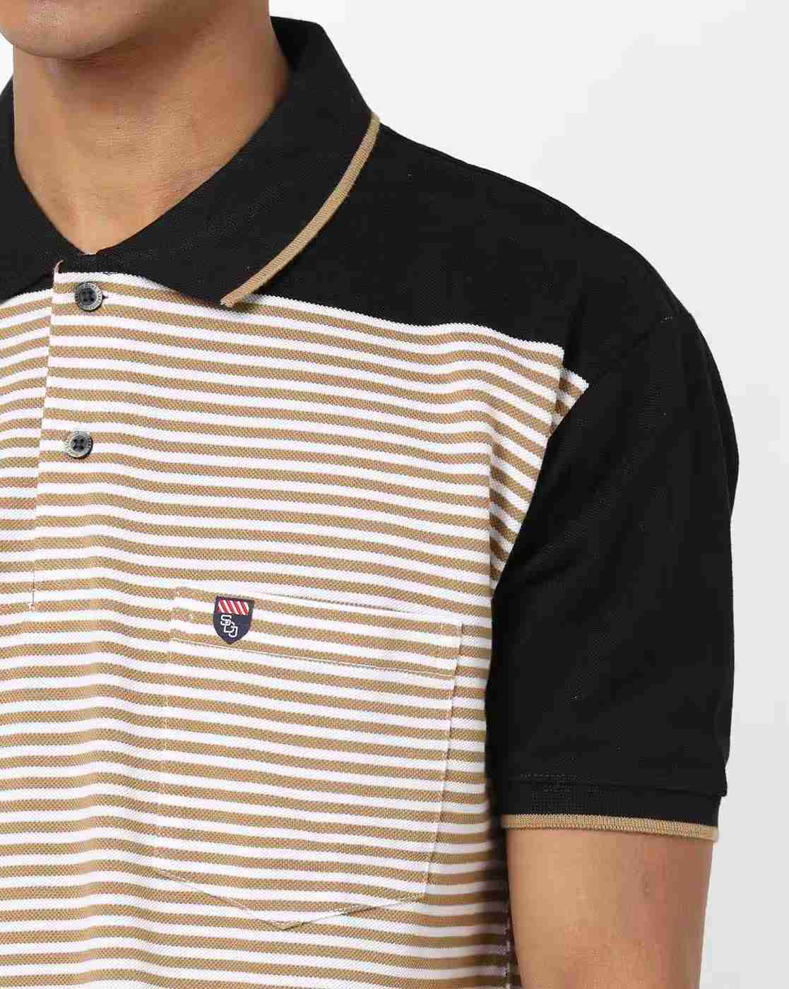 DUKE | Striped Polo T-shirt with Patch Pocket|5