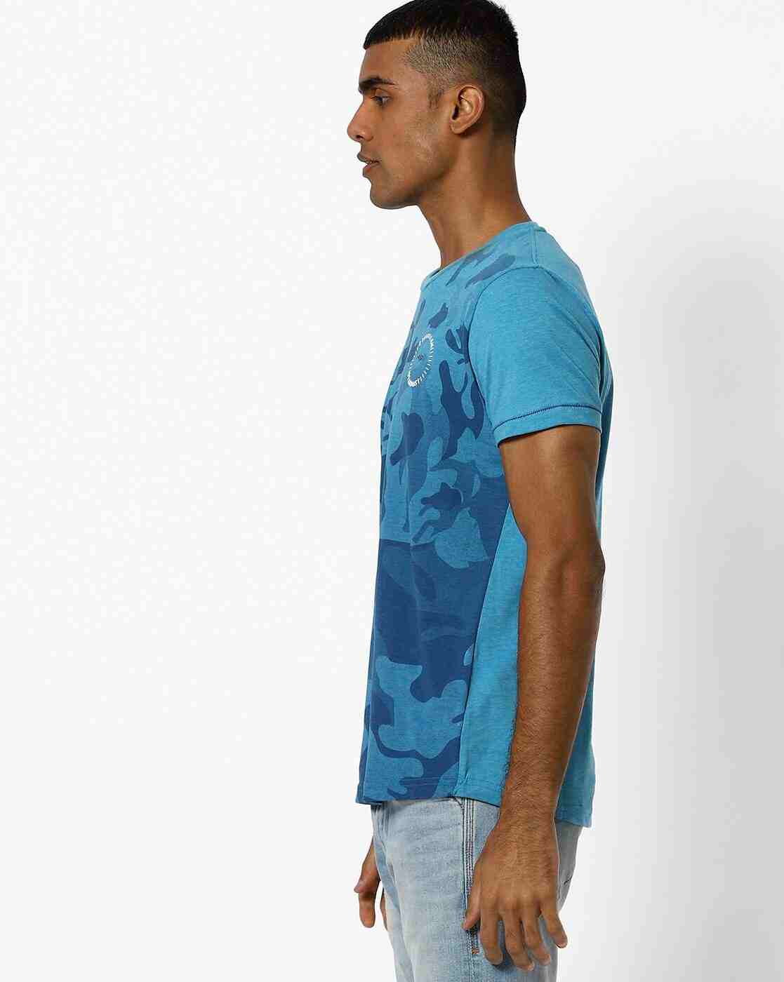 DUKE | Camouflage Print Slim Fit Crew-Neck T-shirt|1