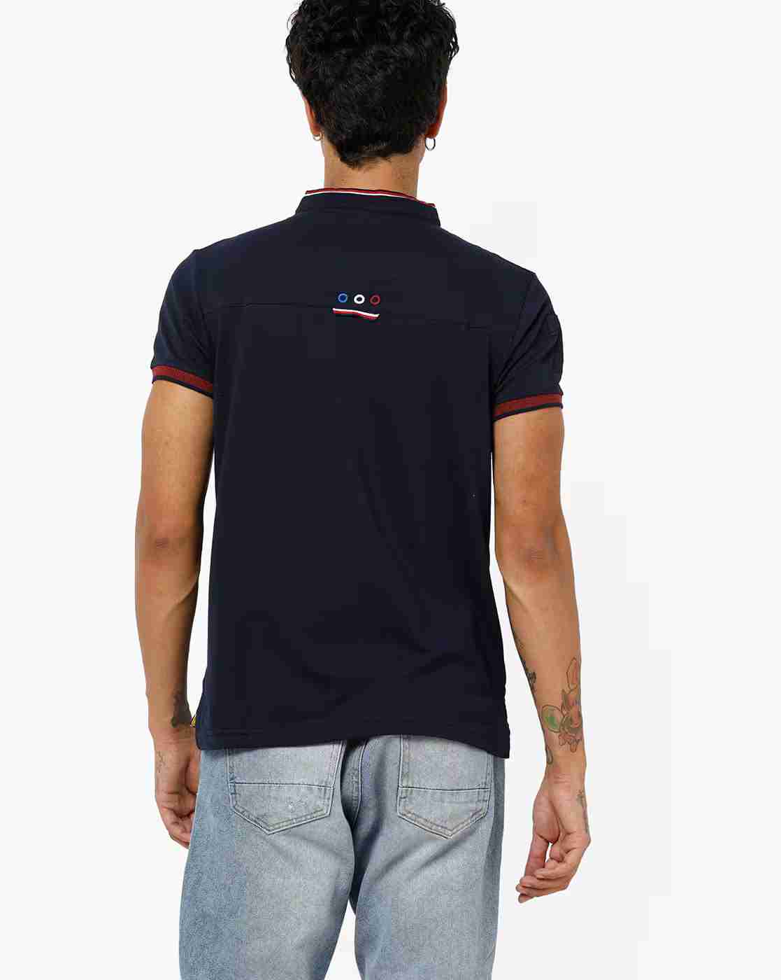DUKE | Slim Fit Typographic Print T-shirt with Embroidery|2