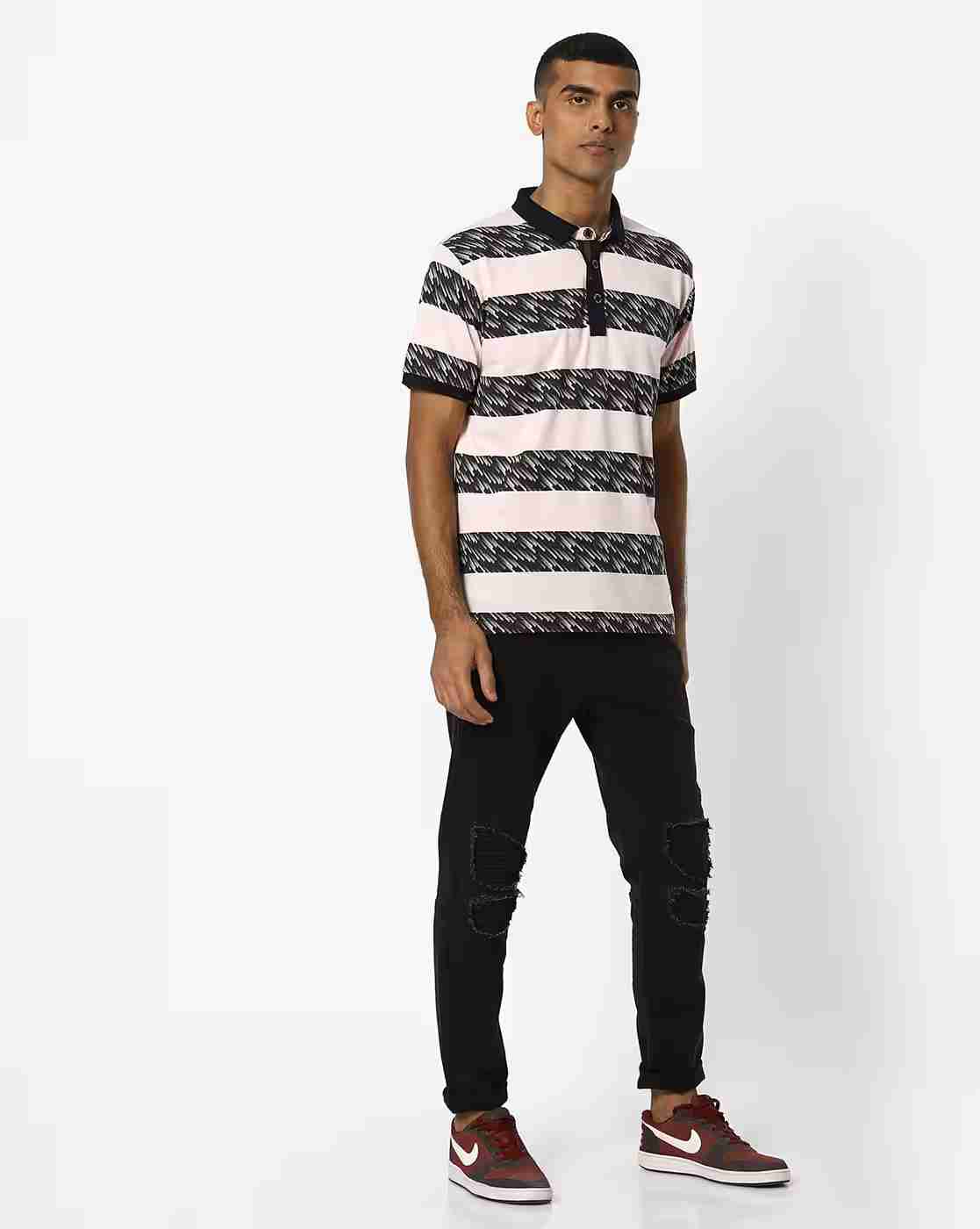 DUKE | Striped Slim Fit Polo T-shirt|3