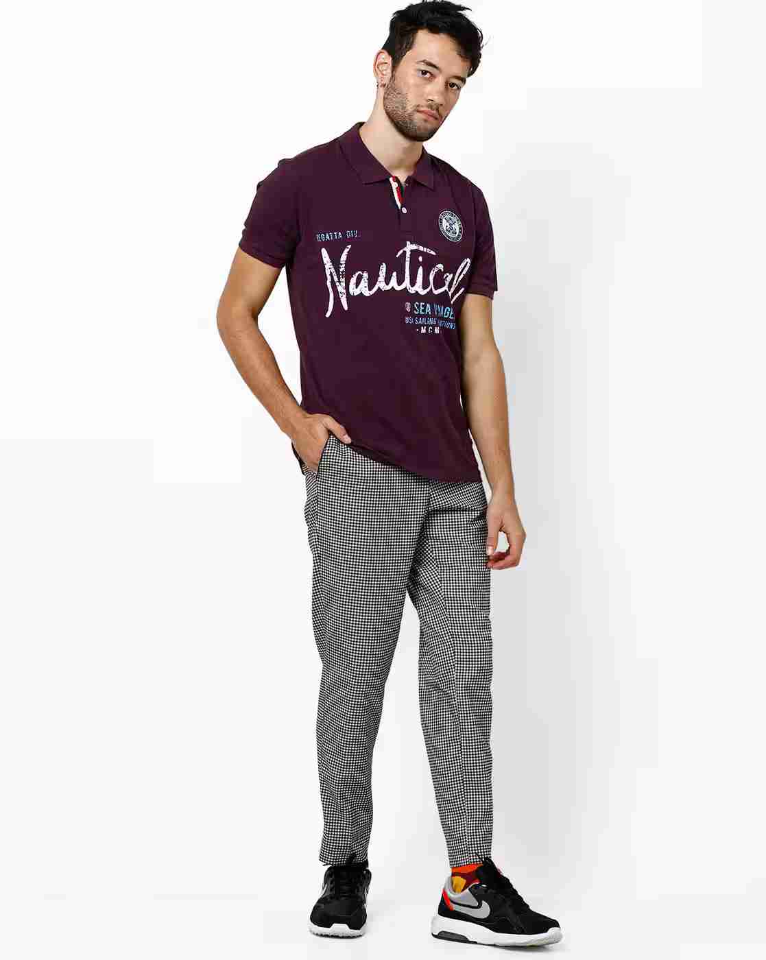 DUKE | Typographic Print Slim Fit Polo T-shirt|3