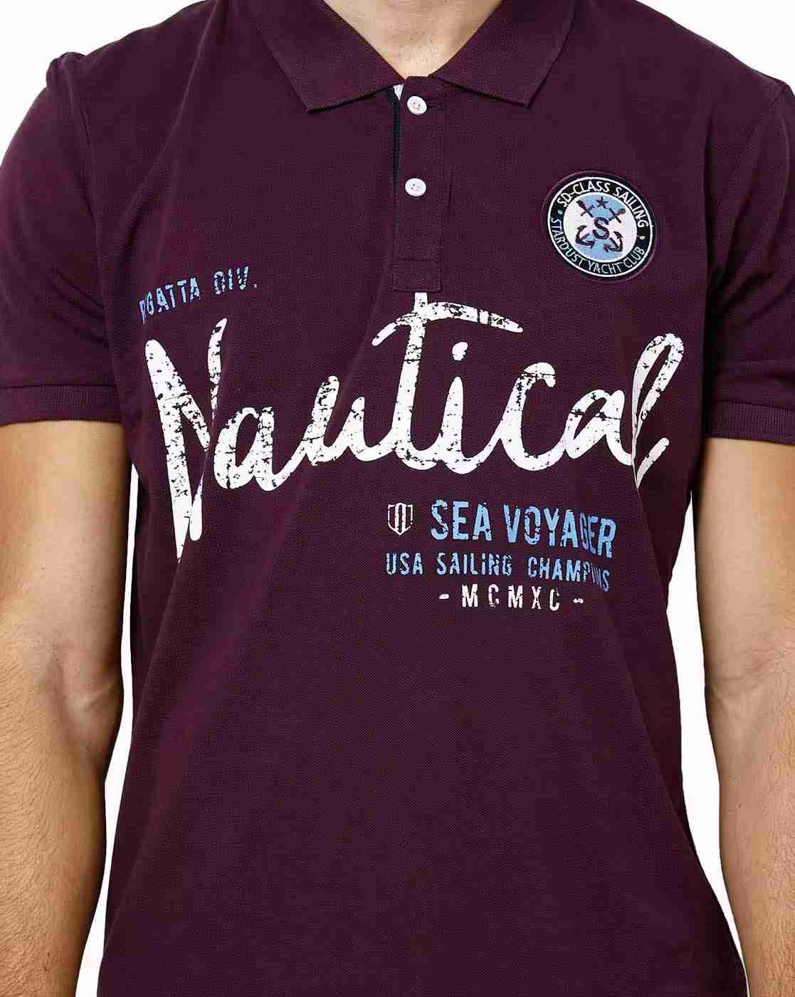 DUKE | Typographic Print Slim Fit Polo T-shirt|4
