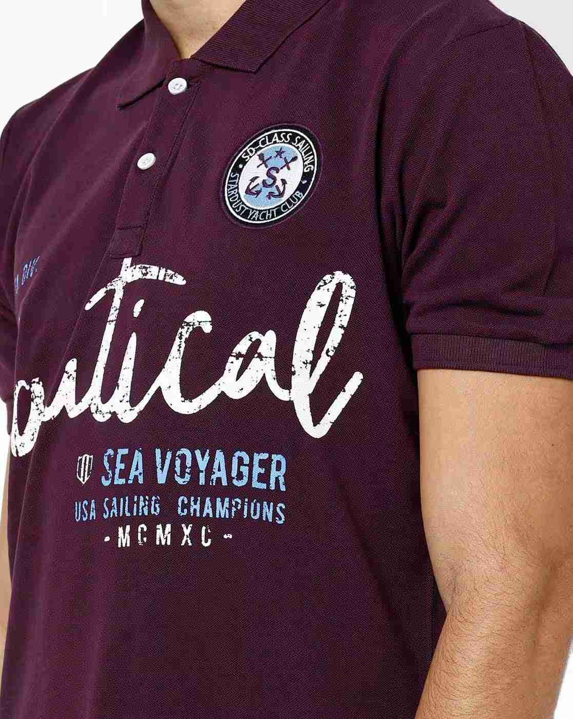 DUKE | Typographic Print Slim Fit Polo T-shirt|5
