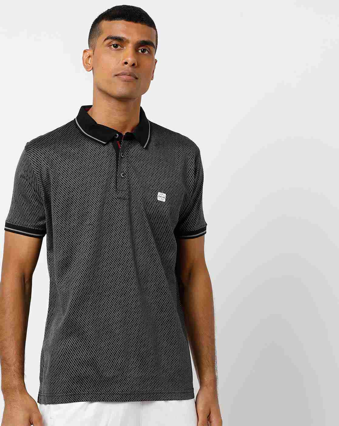 Striped Cotton Slim Fit Polo T-shirt