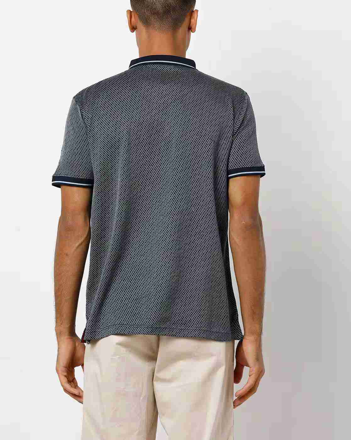 DUKE | Striped Cotton Slim Fit Polo T-shirt|1