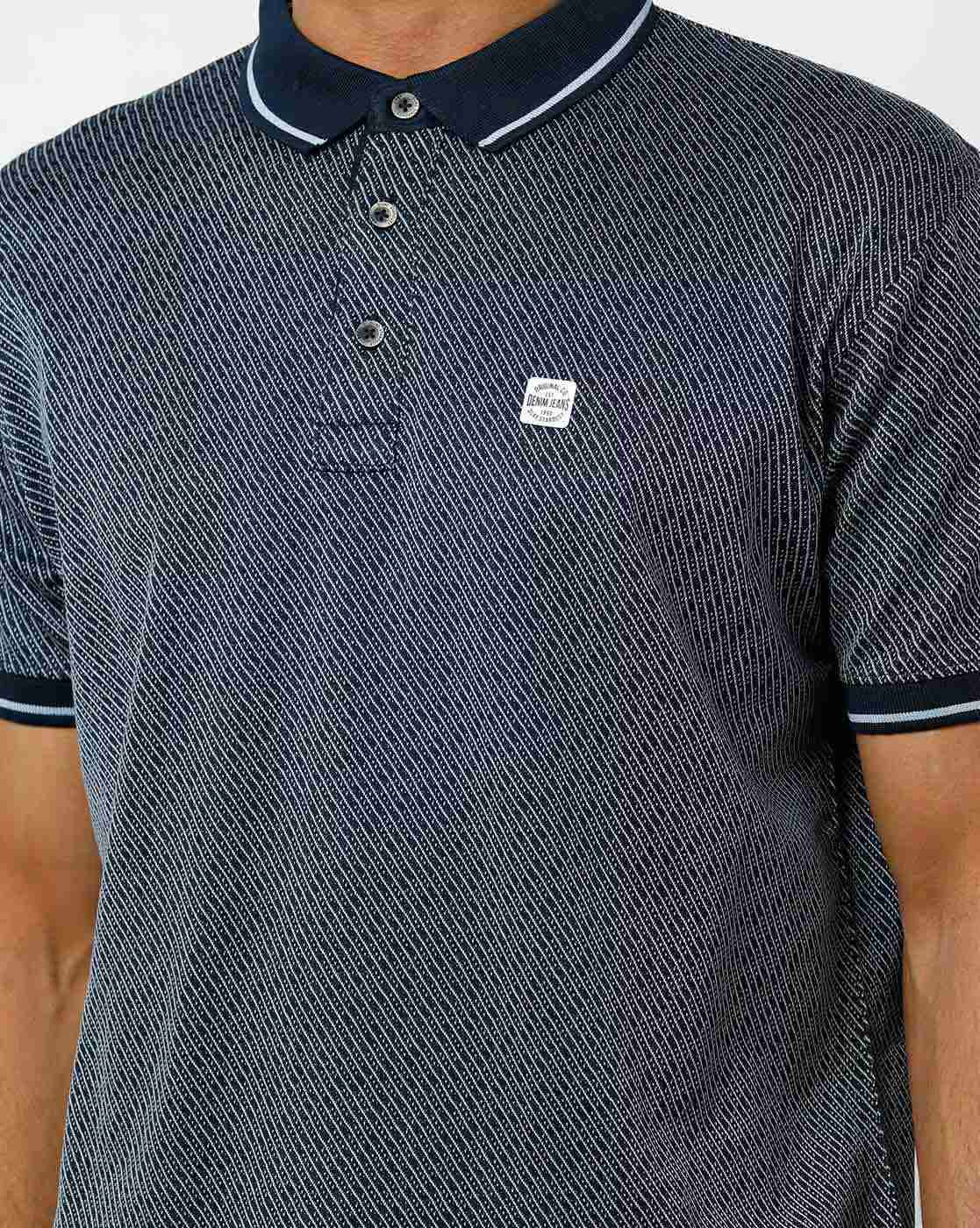 DUKE | Striped Cotton Slim Fit Polo T-shirt|2