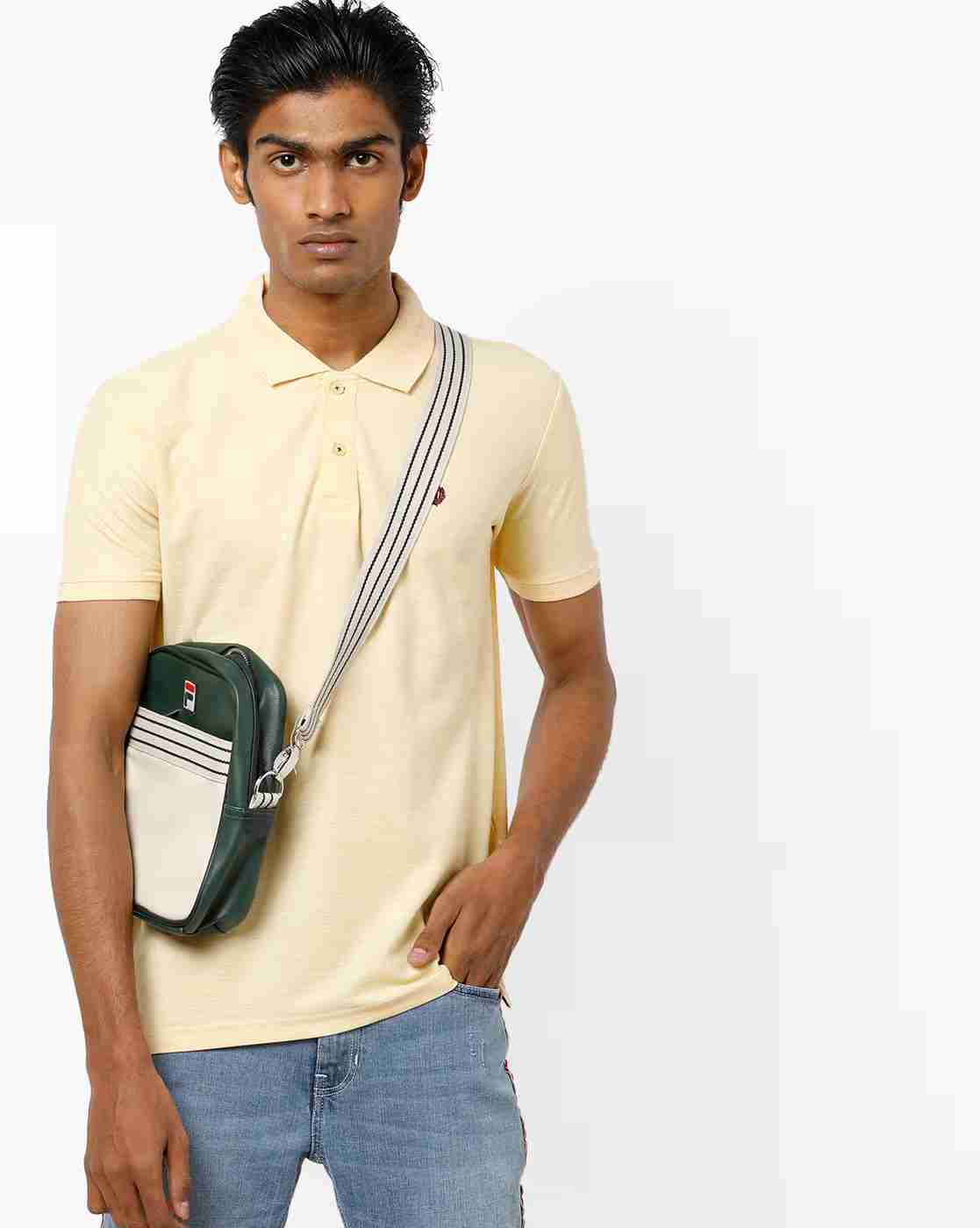 Slim Fit Polo T-shirt with Vented Hemline