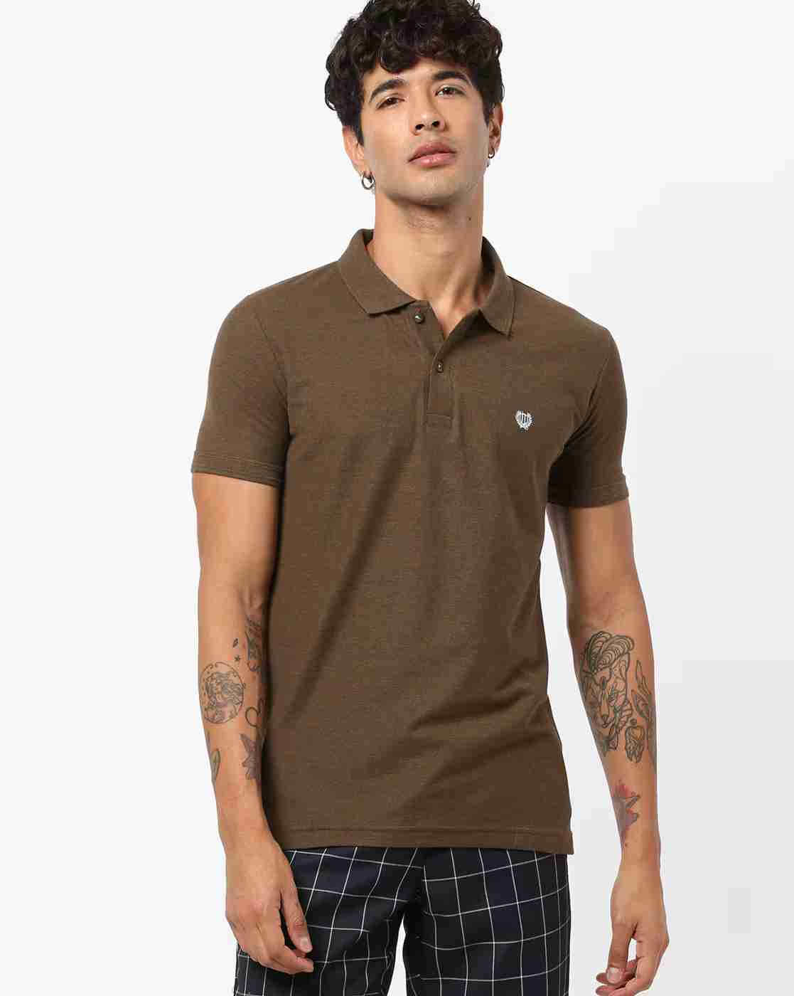 Slim Fit Polo T-shirt with Vented Hemline