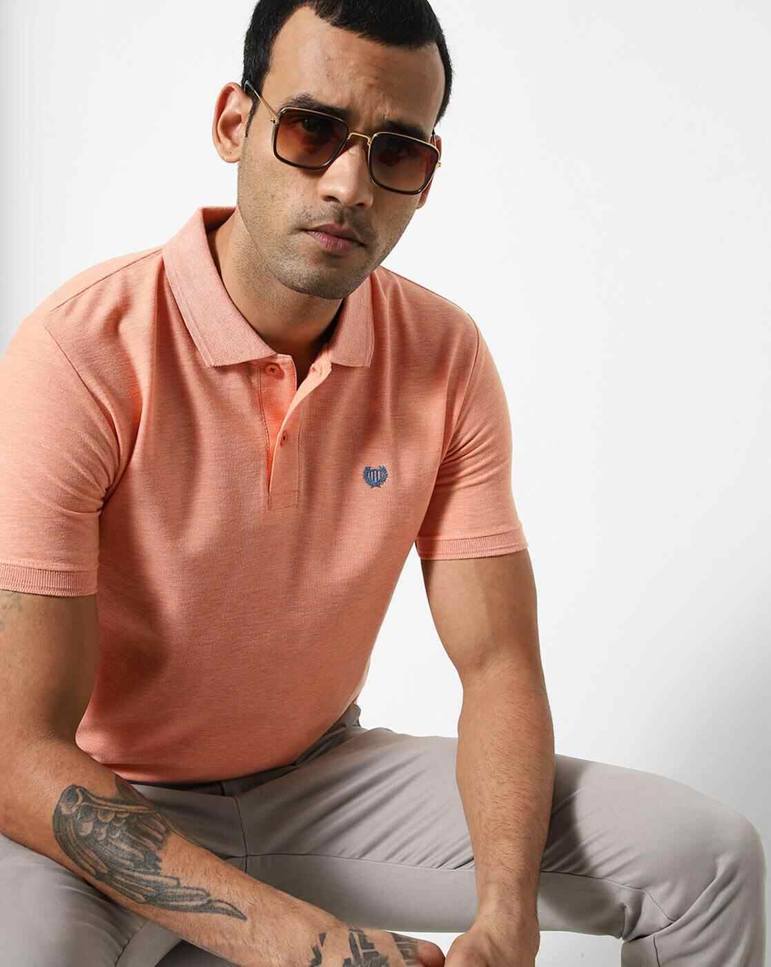 Slim Fit Polo T-shirt with Vented Hemline