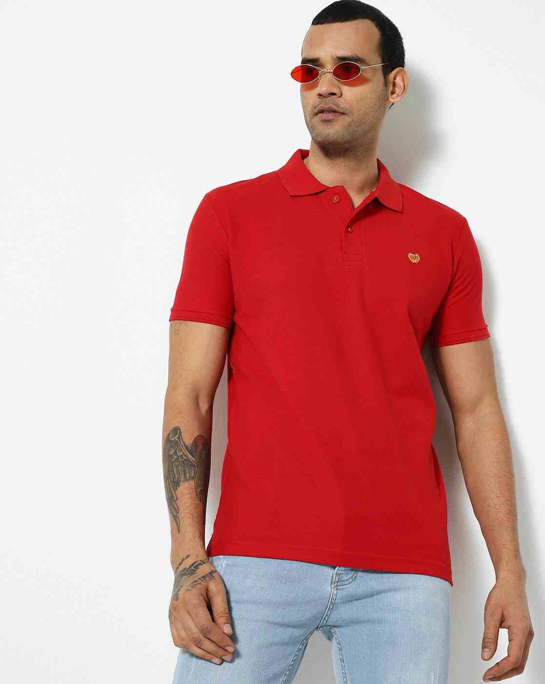 Slim Fit Polo T-shirt with Vented Hemline