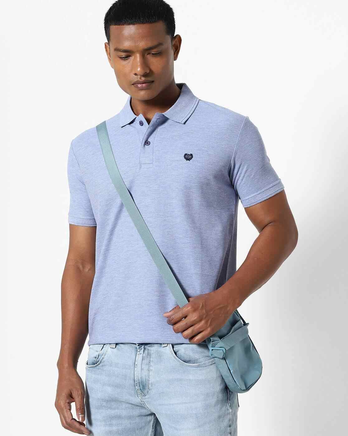 Slim Fit Polo T-shirt with Vented Hemline
