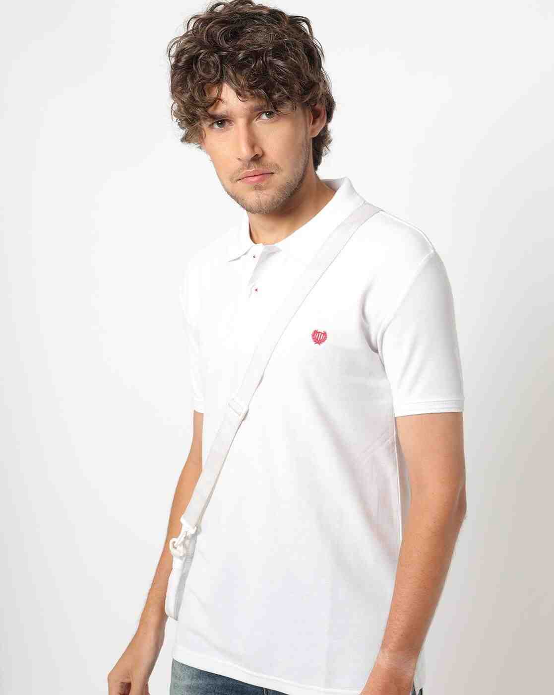 Slim Fit Polo T-shirt with Vented Hemline