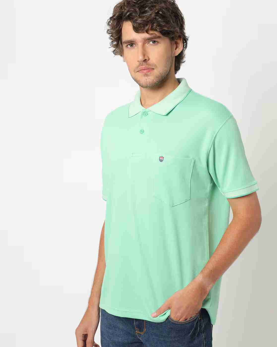 Solid Pocket Polo T-shirt