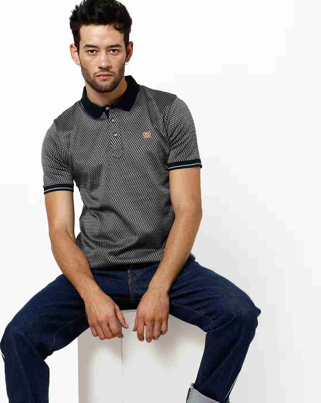 DUKE | Printed Slim Fit Polo T-shirt|0