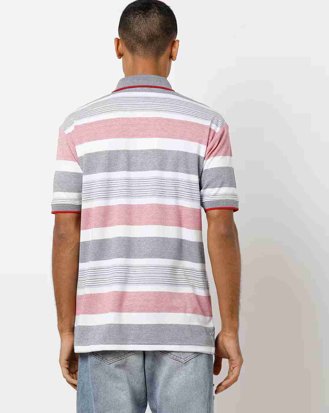 DUKE | Striped Polo T-shirt with Patch Pocket|1