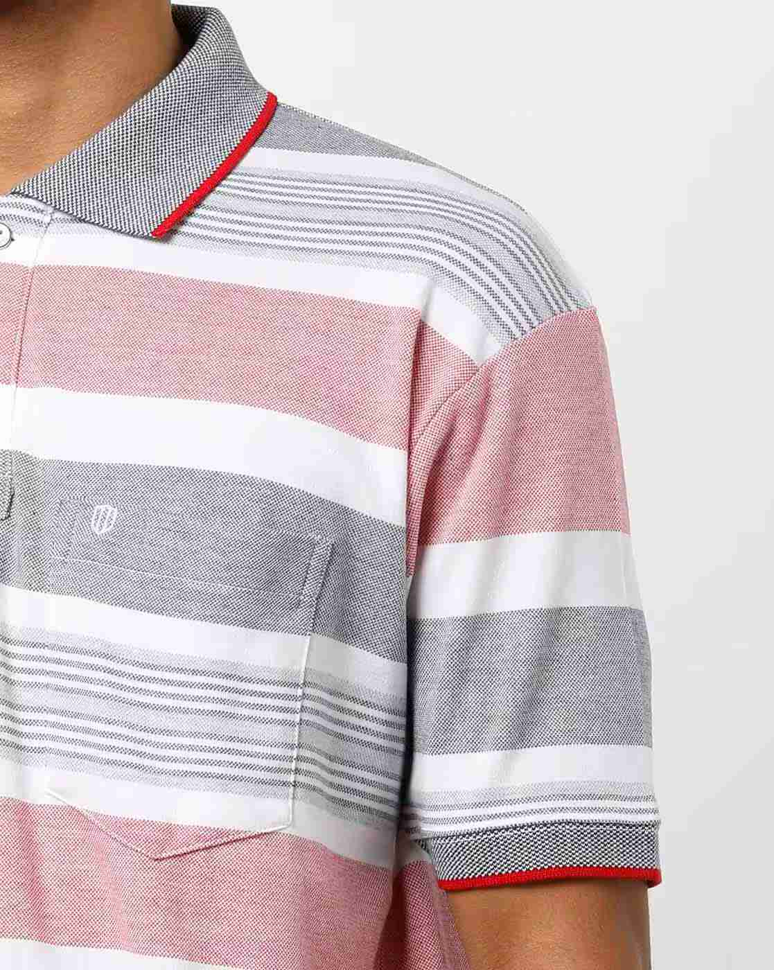 DUKE | Striped Polo T-shirt with Patch Pocket|3